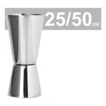 Dosador Duplo Inox Copo Medidor Bebida Drink Bar 25/50ml