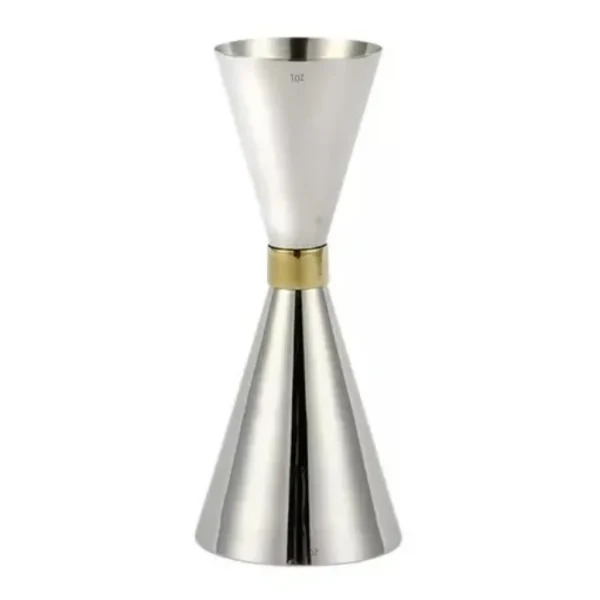 Dosador Slim Inox Com Anel Dourado 25x50 - Prateado