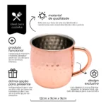 Caneca Para Drinks Moscow Mule Inox Bronze - Mimo Style