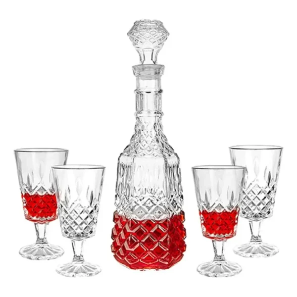 Kit Licoreira Garrafa Licor Whisky Vidro Presente Casamento