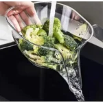 Escorredor Cesto Pote Lavar Alimentos Legumes Macarrão Arroz Cor Transparente