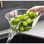 Escorredor Cesto Pote Lavar Alimentos Legumes Macarrão Arroz Cor Transparente