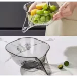 Escorredor Cesto Pote Lavar Alimentos Legumes Macarrão Arroz Cor Transparente