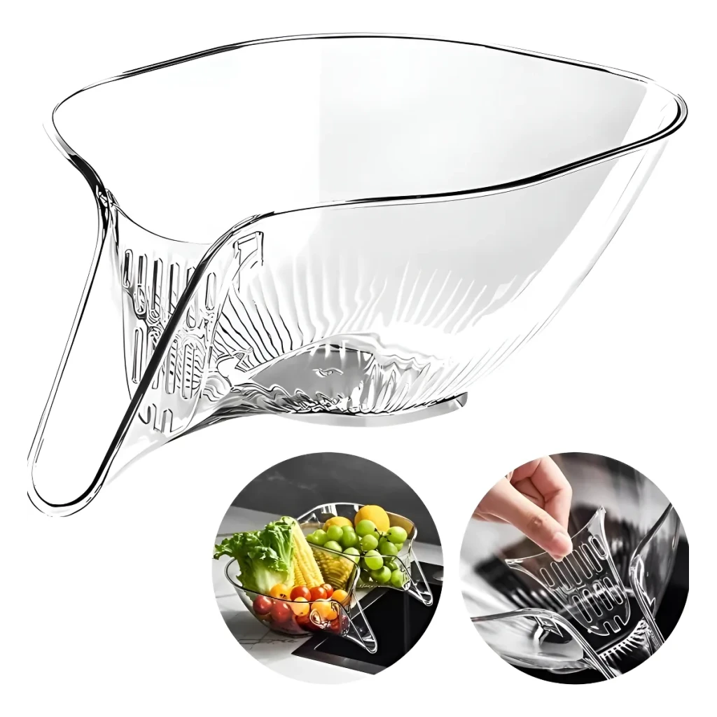 Escorredor Cesto Pote Lavar Alimentos Legumes Macarrão Arroz Cor Transparente Escorredor Cesto Pote Lavar Alimentos Legumes Macarrão Arroz Cor Transparente