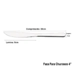 Faqueiro Tramontina Búzios cem Aço Inox com Detalhe 24 Peças