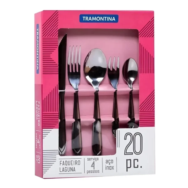 Faqueiro Tramontina Laguna Aço Inox 20 Peças - 6690 Cor Cinz Cor Cinza
