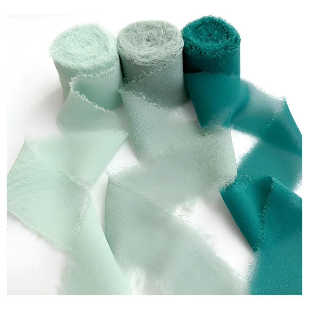 15 Metros Fita Chiffon Artesanal Convite Casamento Desfiada 15 Metros Fita Chiffon Artesanal Convite Casamento Desfiada