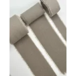 Fita Cinza Claro Chiffon Rústica Artesanal Para Convite