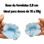 Forminhas De Doces Flor De Seda Casamento Aniversário 40 Un Cor Azul Bebê