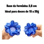 Forminhas De Doces Flor De Seda Casamento Aniversário 40 Un Cor Azul Escuro Royal
