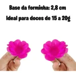 Forminhas De Doces Flor De Seda Casamento Aniversário 40 Un Cor Rosa Pink
