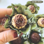 Ultrafest 40 Forminha De Doces Para Casamento Festa Decoração Luxo Cor Verde Oliva 7 cm