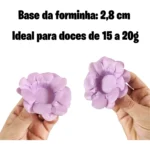 Forminhas De Doces Flor De Seda Casamento Aniversário 40 Un Cor Lilás