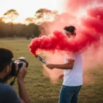 Fumaça Colorida Bastão 20mm Várias Cores Fotografia Futebol Cor Vermelha