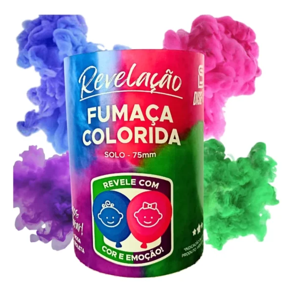 Fumaça Colorida Chá Revelação Lata Azul Rosa Menino Menina