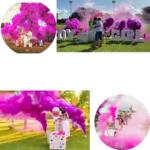 Fumaça Latão 75mm Chá Revelação Azul Rosa Verde Lilás Festas