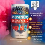 Fumaça Latão 75mm Chá Revelação Azul Rosa Verde Lilás Festas