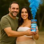 Fumaça Latão 75mm Chá Revelação Azul Rosa Verde Lilás Festas