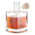 Garrafa De Vidro Cube 500ml Luxo Cachaça Whisky Azeite Licor