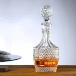 Garrafa Licoreira Wisky Agua Vidro Lapidado 1000litro Cor Transparente 01