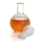 Garrafa Licoreira Vidro Redonda Tampa Bebida Whisky 1 Litro