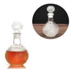 Garrafa Licoreira Vidro Redonda Tampa Bebida Whisky 1 Litro