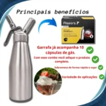 Garrafa Sifão Chantilly 1l + 10 Ampola Profissional Gas Mule