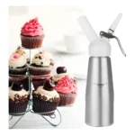 Garrafa Sifão Chantilly 500 Ml Kit Com 10 Cápsulas N2o Genuinos Prateado