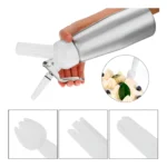 Garrafa Sifão Chantilly 500 Ml Kit Com 10 Cápsulas N2o Genuinos Prateado