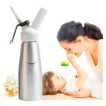 Garrafa Sifão Chantilly 500 Ml Kit Com 10 Cápsulas N2o Genuinos Prateado