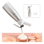 Garrafa Sifão Chantilly 500 Ml Kit Com 10 Cápsulas N2o Genuinos Prateado