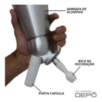 Garrafa Sifão Chantilly Creme 1 Litro Aluminio Hercules