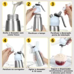 Garrafa Sifão Chantilly Creme Cream 500ml 3 Bicos