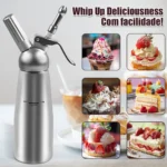 Garrafa Sifão Chantilly Profissional 500ml Alumínio