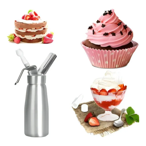 Garrafa Sifão Culinário Chantilly Creme Espuma Drinks 500ml