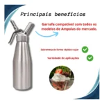 Garrafa Chantilly Sifão Inox Profissional Standart 1l Fpro