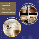 Garrafa Sifão SIFG-001 Chantilly Gourmet Profissional 500ml 3 Bicos Haüskraft