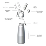 Garrafa Sifão SIFG-001 Chantilly Gourmet Profissional 500ml 3 Bicos Haüskraft