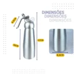 Garrafa Sifão SIFG-001 Chantilly Gourmet Profissional 500ml 3 Bicos Haüskraft