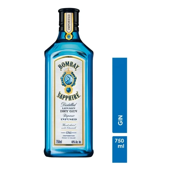 Bombay gin london dry sapphire 750ml