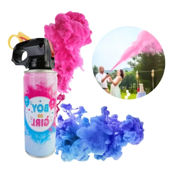 Jato Spray Extintor Chá Revelação Azul Rosa 250g Pó Colorido