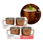 Jogo 4 Canecas Moscow Mule Rose Inox Martelada Drink - Não Se Aplica - Martelada