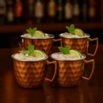 Jogo 4 Canecas Moscow Mule Rose Inox Martelada Drink - Não Se Aplica - Martelada