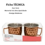 Jogo 4 Canecas Moscow Mule Rose Inox Martelada Drink - Não Se Aplica - Martelada