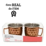 Jogo 4 Canecas Moscow Mule Rose Inox Martelada Drink - Não Se Aplica - Martelada