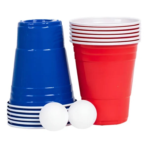 Jogo Beer Pong 12 Copos 500ml E 2 Bolinhas Cerveja Pong Cor Colorido