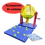 Jogo Bingo 24 Cartelas e Dispenser de Bolinhas A Colorida em Português