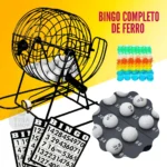 Jogo De Bingo Brinquedo Infantil Globo giratório 75 Bolas 18 Cartelas reutilizáveis Javick