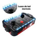 Jogo De Mesa Air Hockey Movido A Ar Madeira Shiny Toys