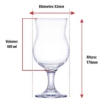 Jogo de Taças de Vidro Cocktail Mixologista 4pcs, Ruvolo